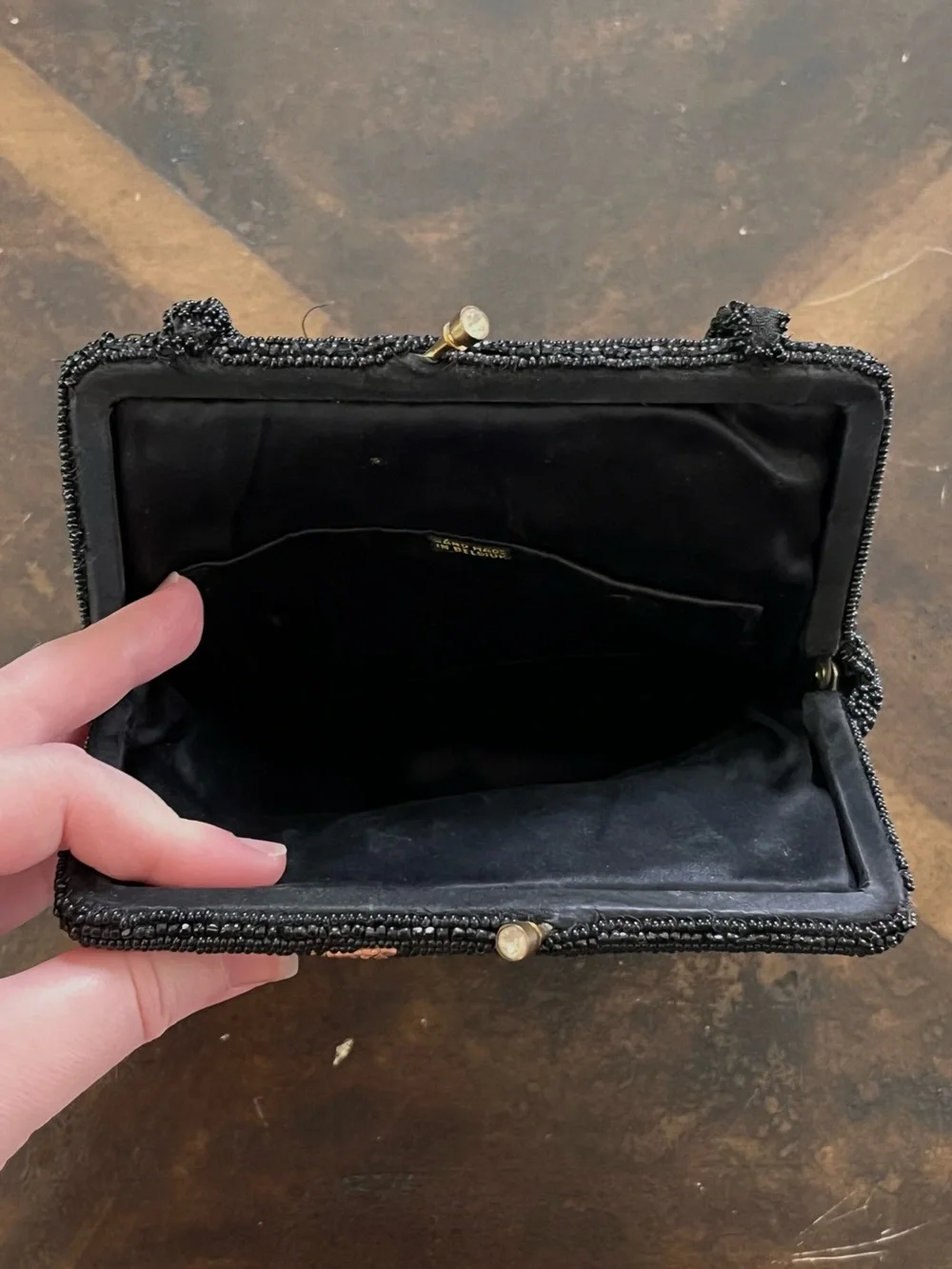 Handmade Vintage 1950s Beaded Floral Purse